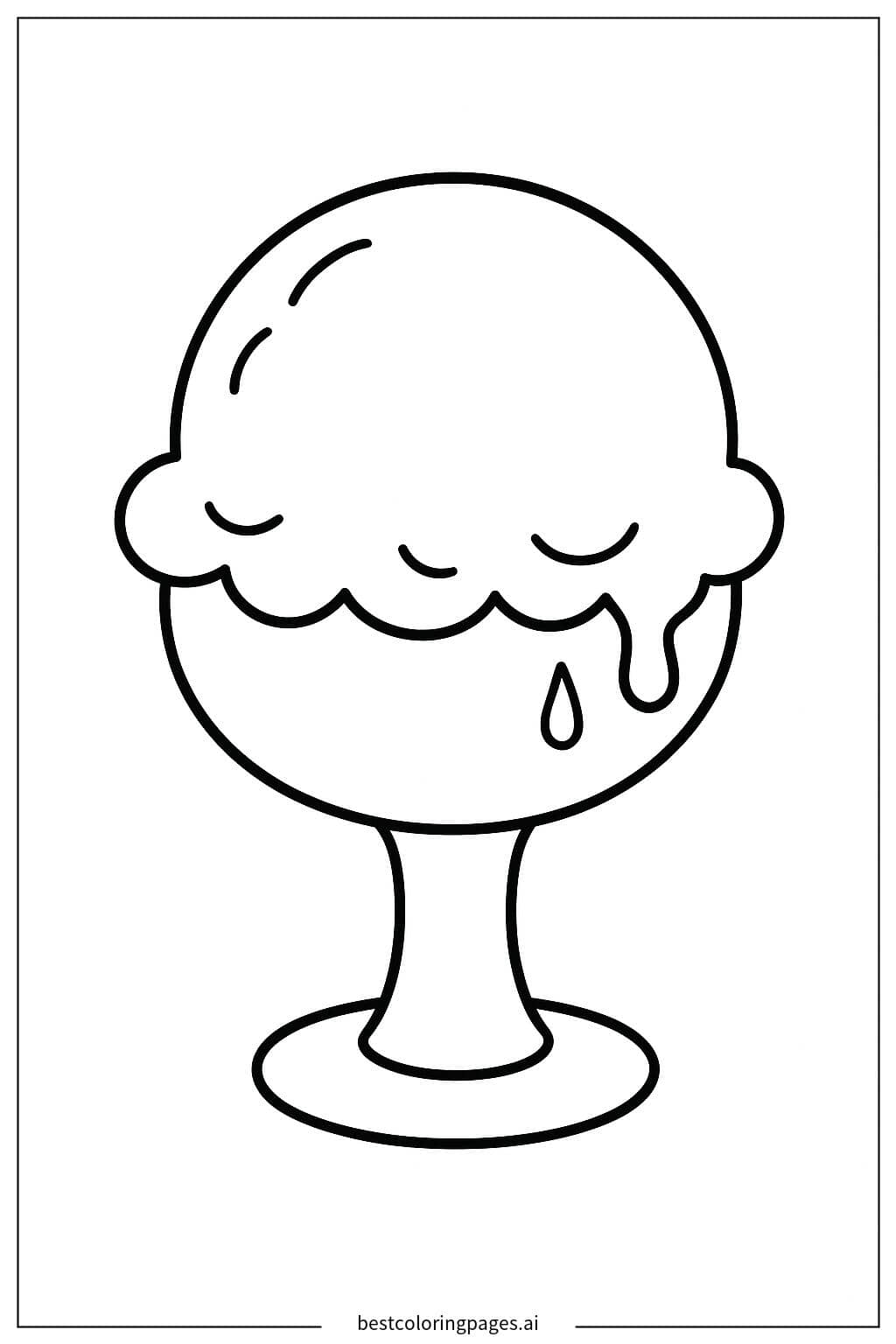 Delightful Ice Cream Treat Coloring Page