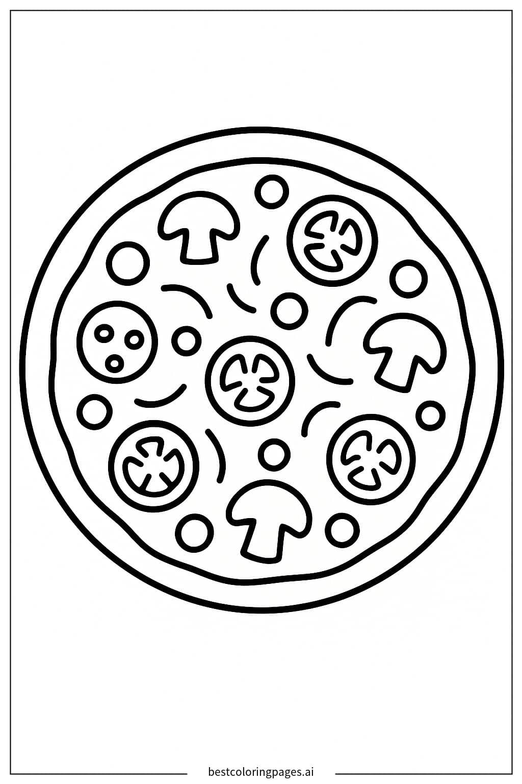 Disegni di Pizza Italiana Classica da Colorare