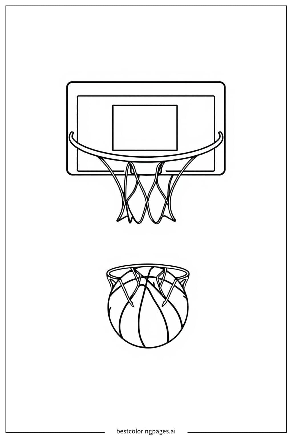 Basketballkorb und Netz Ausmalbilder