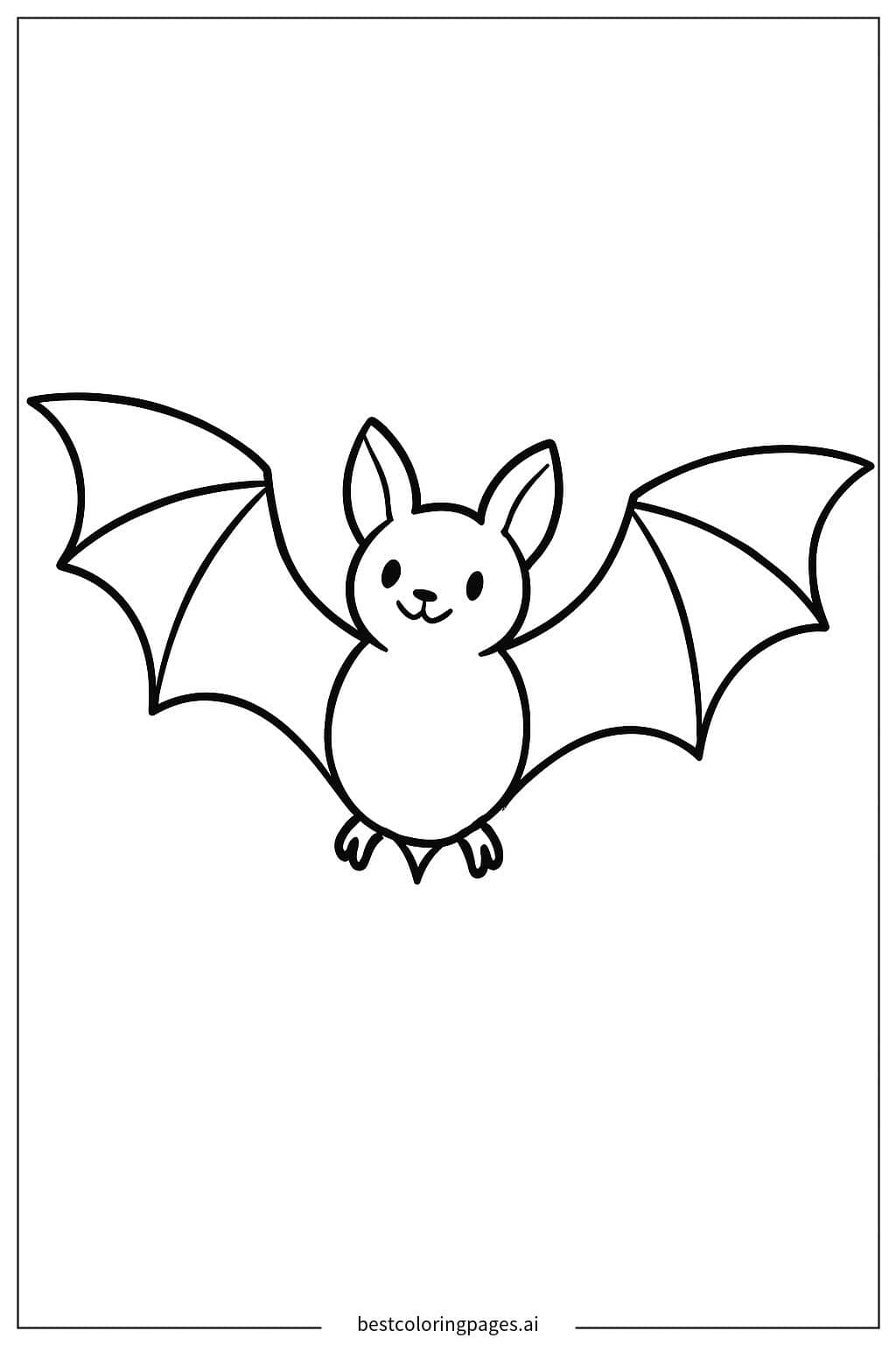 Desenhos de Morcego Voando no Céu Noturno para Colorir