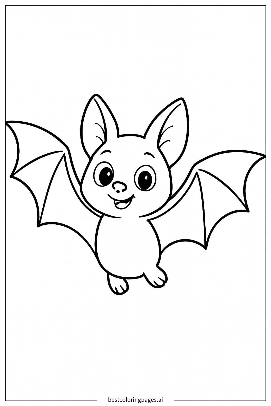 Bat Flying in the Night Coloring Page