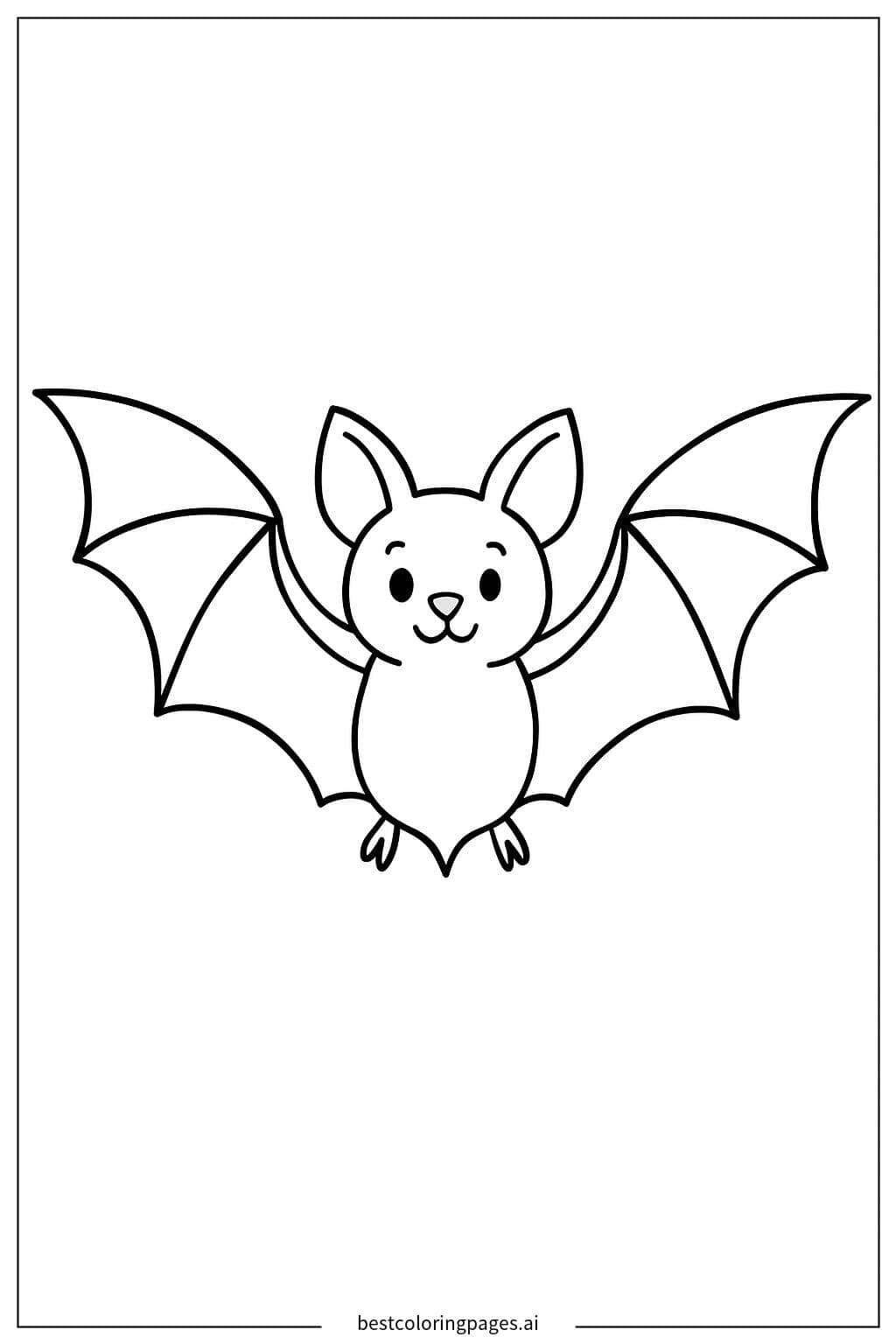 Desenhos de Morcego voando sob um céu noturno claro para Colorir