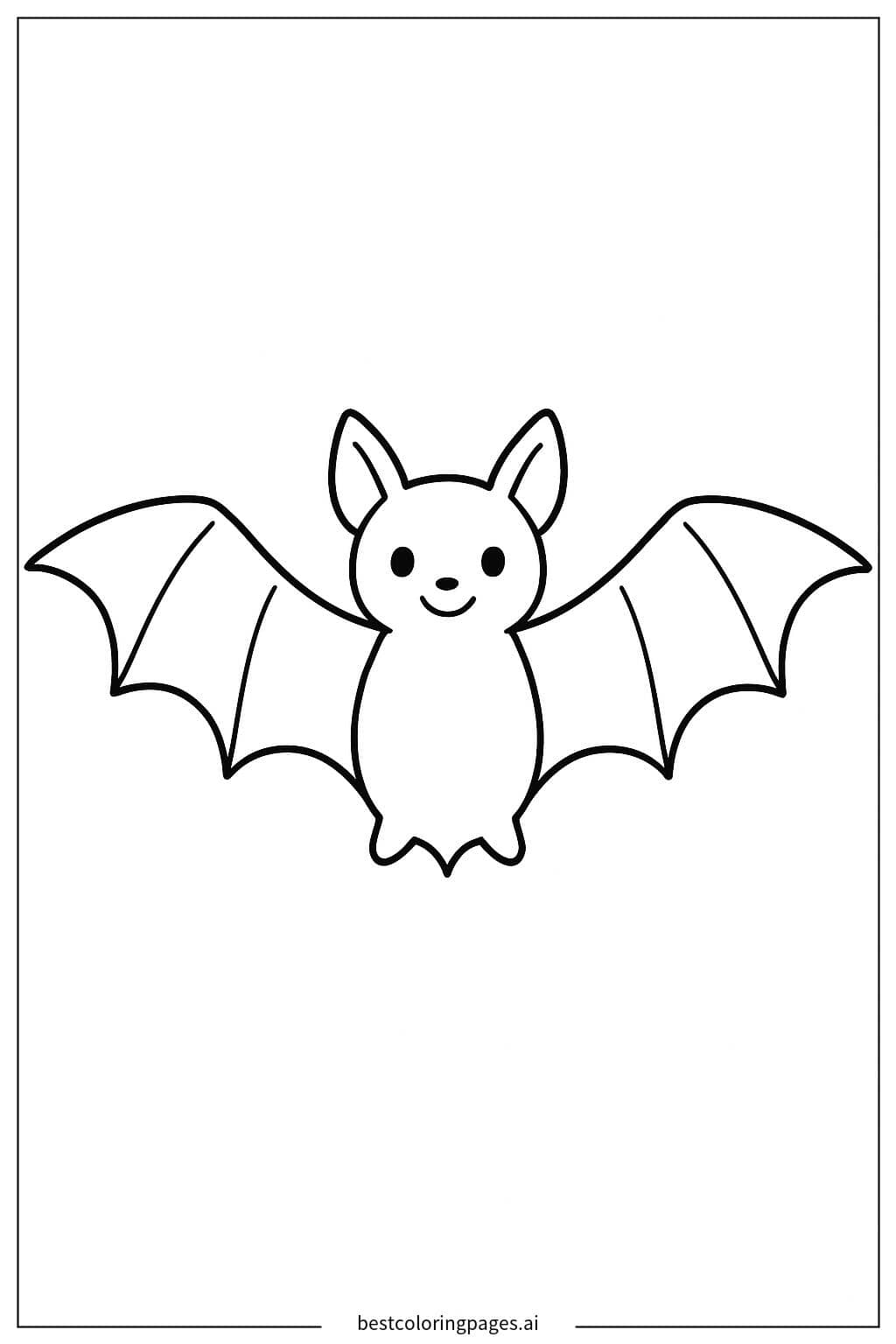 Desenhos de Morcego com as Asas Simplesmente Abertas para Colorir