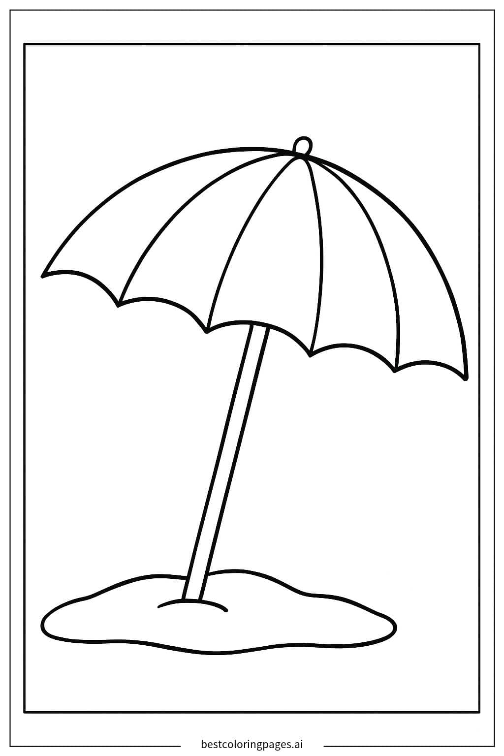 Beach Umbrella Coloring Page