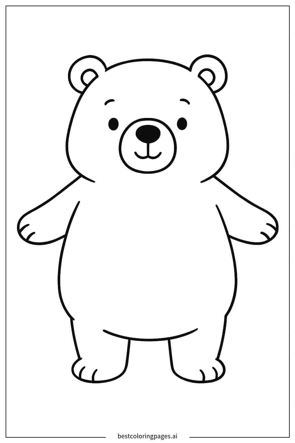 Desenhos de Urso em pé sobre duas patas para Colorir