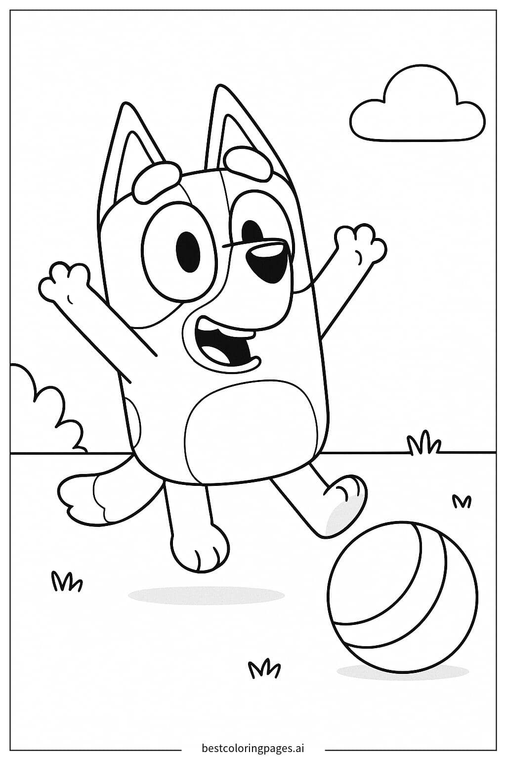Bingo Playing with a Ball Coloring Page