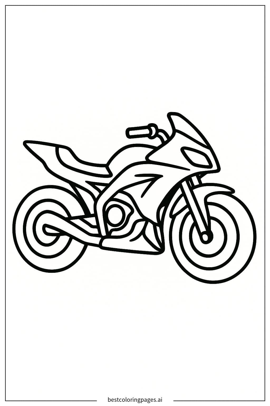 Black Hot Wheels Motorcycle Coloring Page