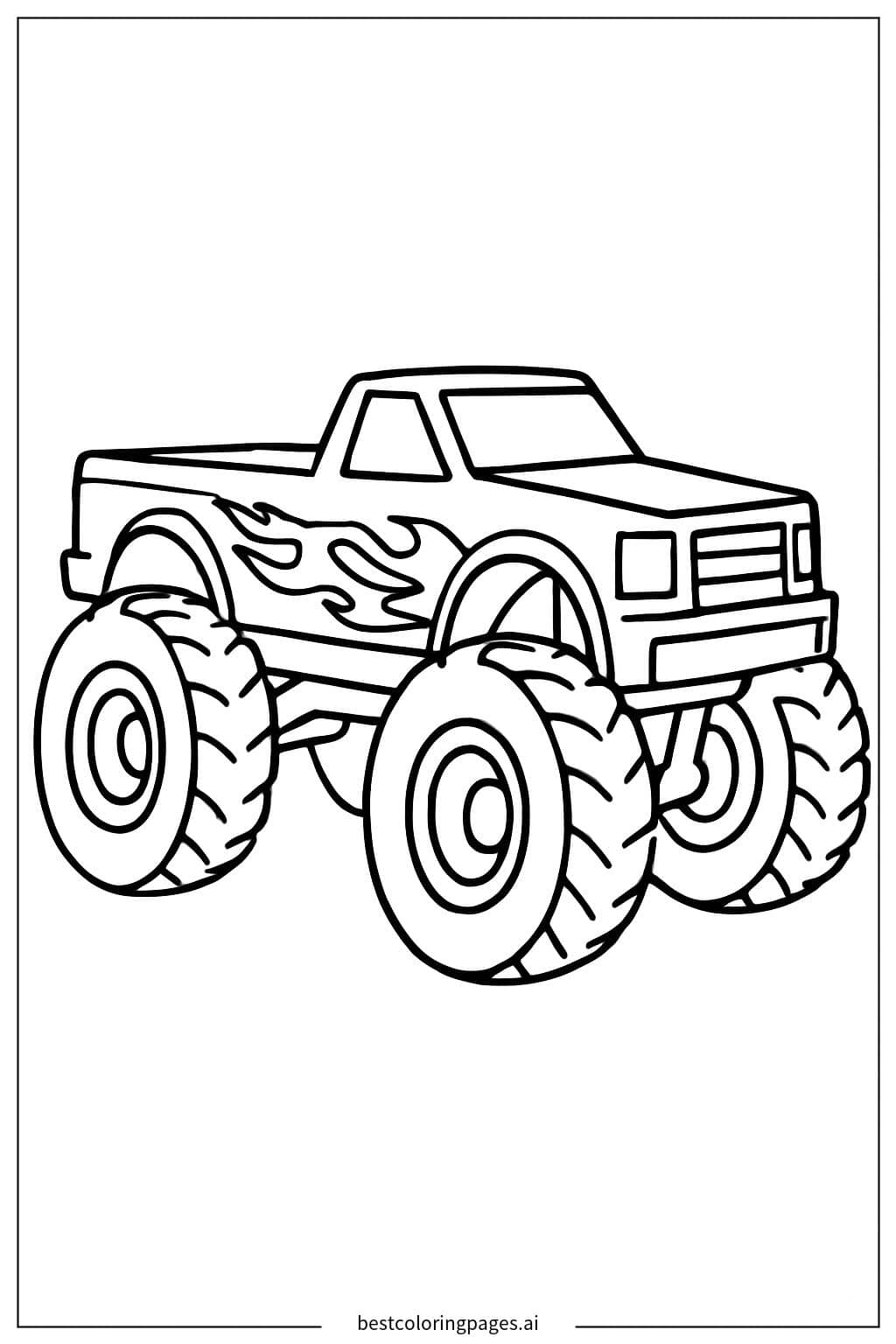 Blue Hot Wheels Truck Coloring Page Coloring Page