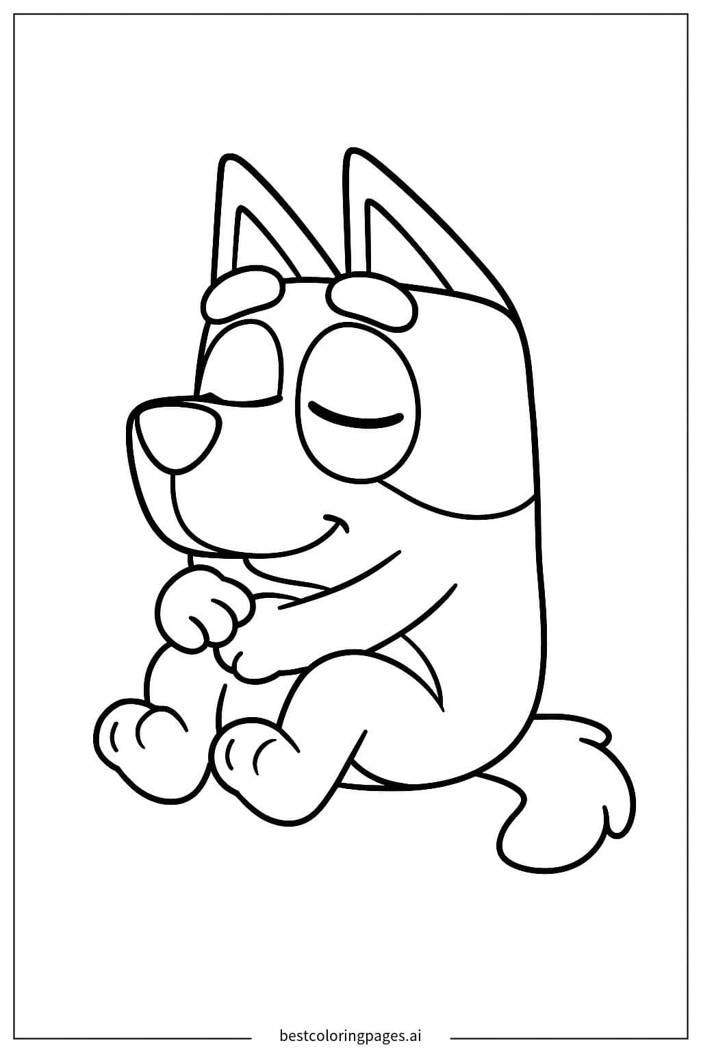 Coloriage Bluey endormi
