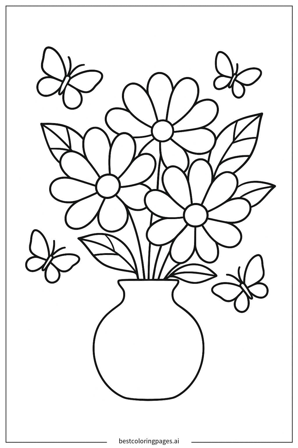 Mutige Blumenarrangement Ausmalbilder