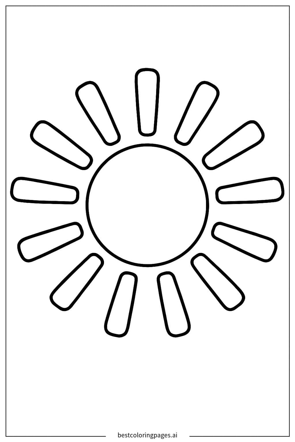 Kühne Sonnenstrahlen Design Ausmalbilder