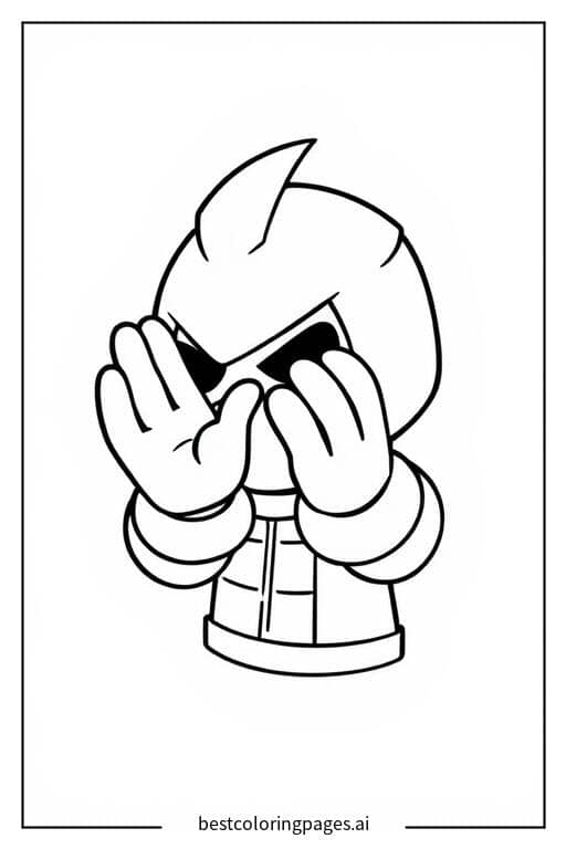 Desenhos de Personagem de Brawl Stars batendo palmas para Colorir