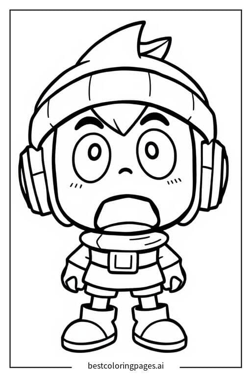 Desenhos de Personagem de Brawl Stars Surpreso para Colorir