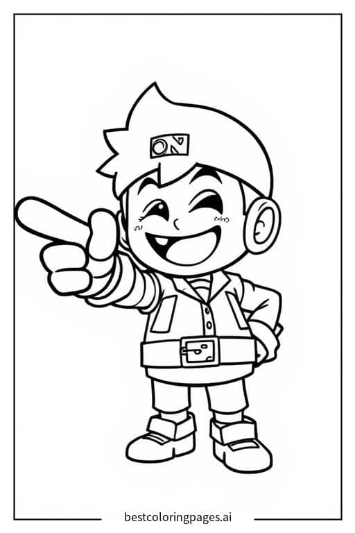 Desenhos de Personagem de Brawl Stars apontando para frente para Colorir