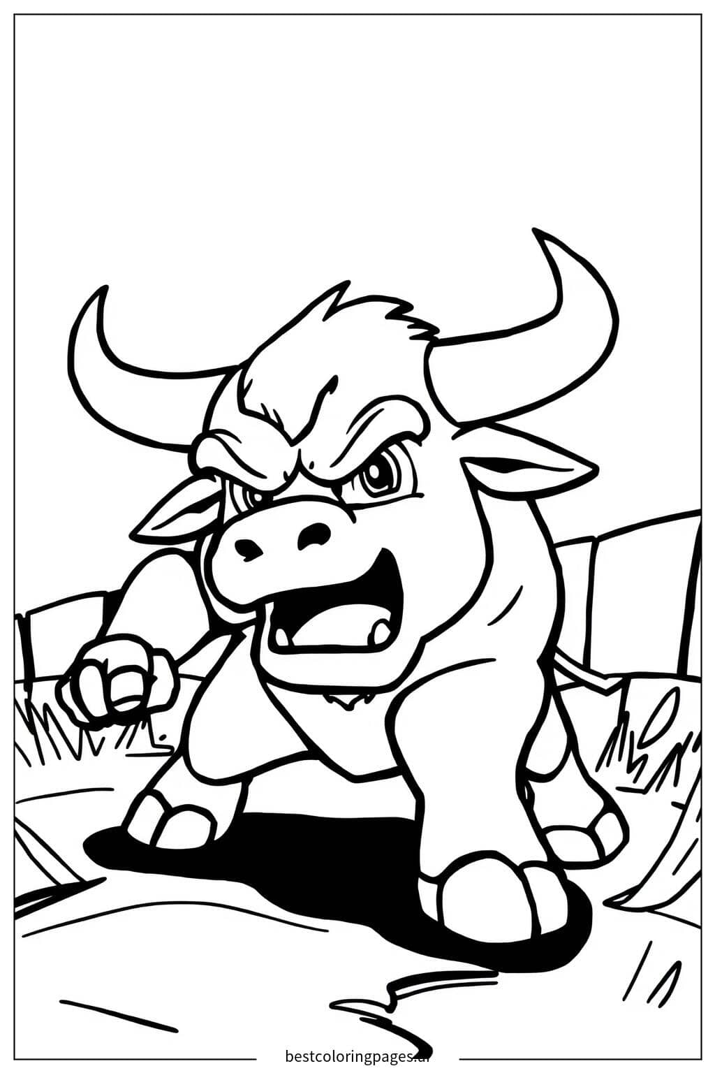 Desenhos de Touro em Ação para Colorir