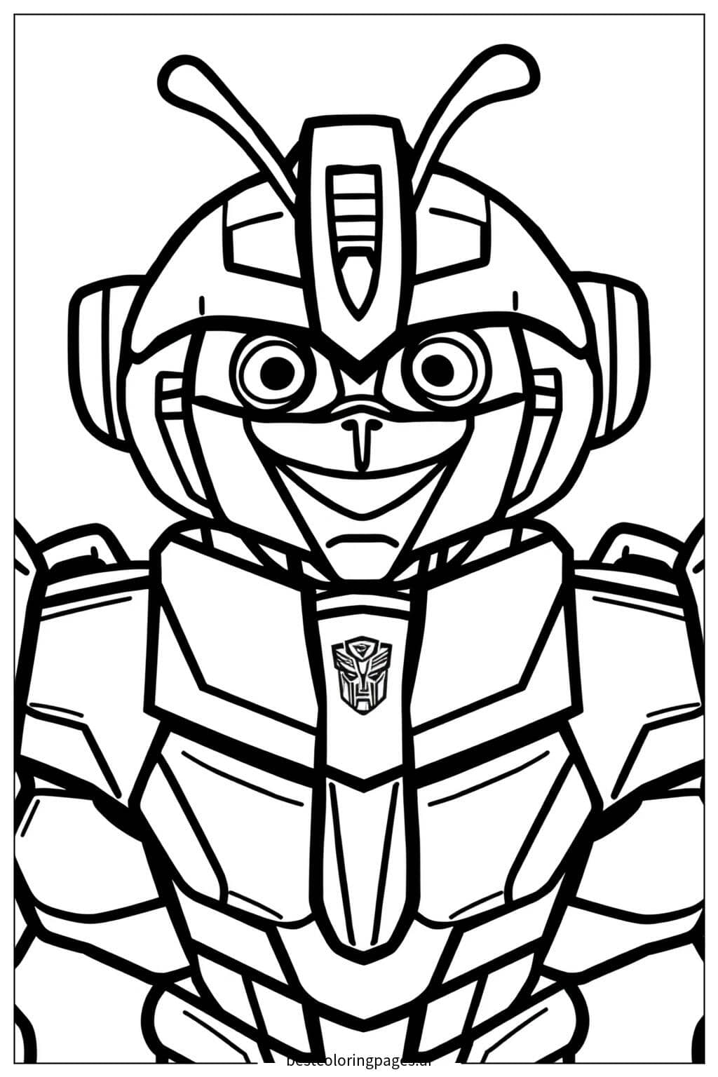 Smiling Bumblebee Transformer Coloring Page