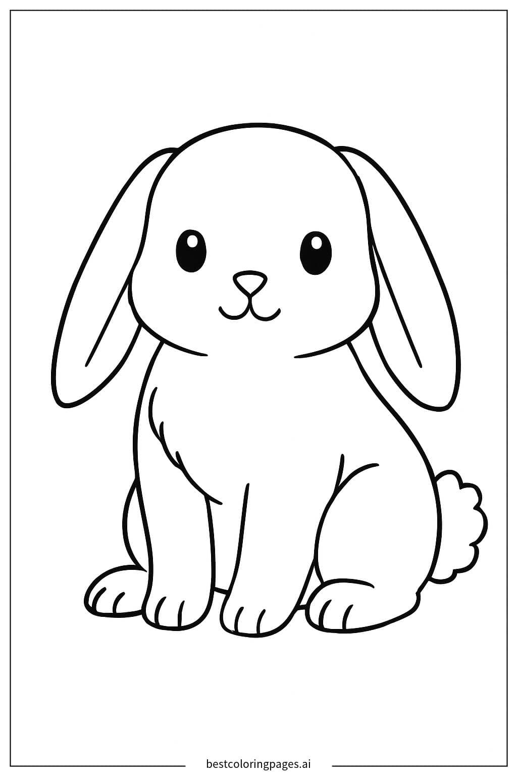 Adorable Sitting Bunny Coloring Page