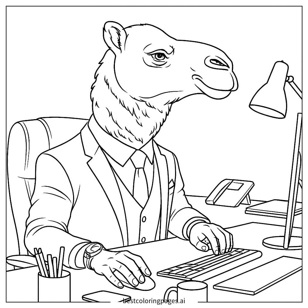 Disegni di Il cammello al lavoro da Colorare