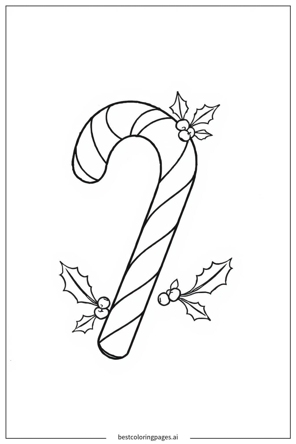 Zuckerstange und Stechpalme Ausmalbilder
