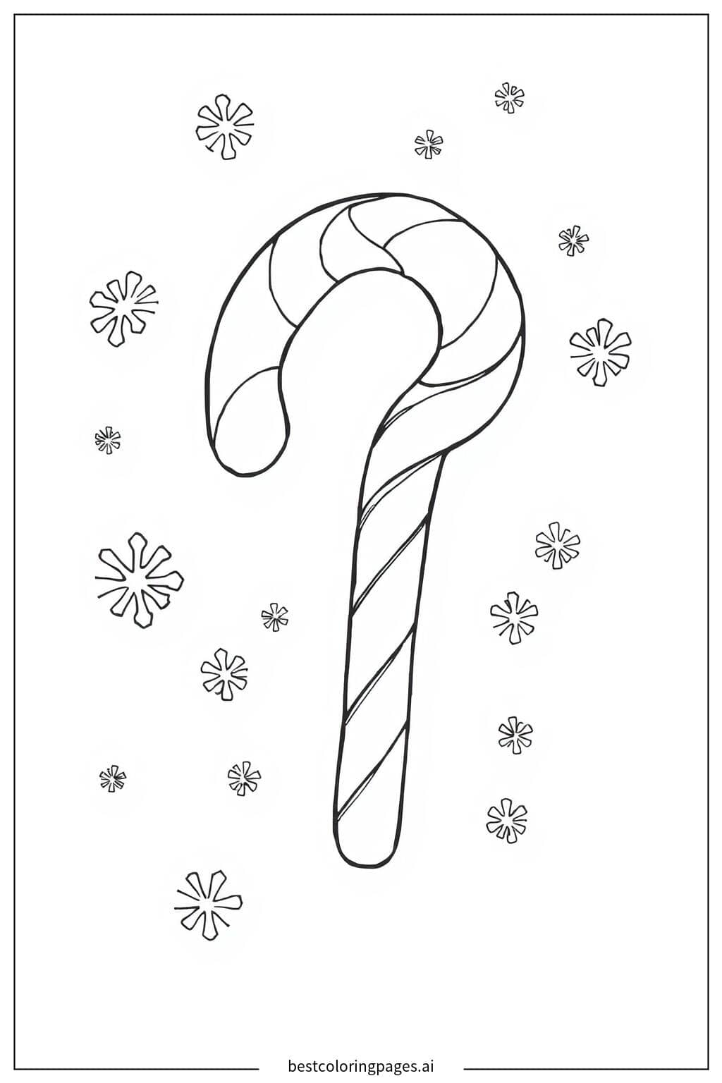 Zuckerstange und Schneeflocke Ausmalbilder