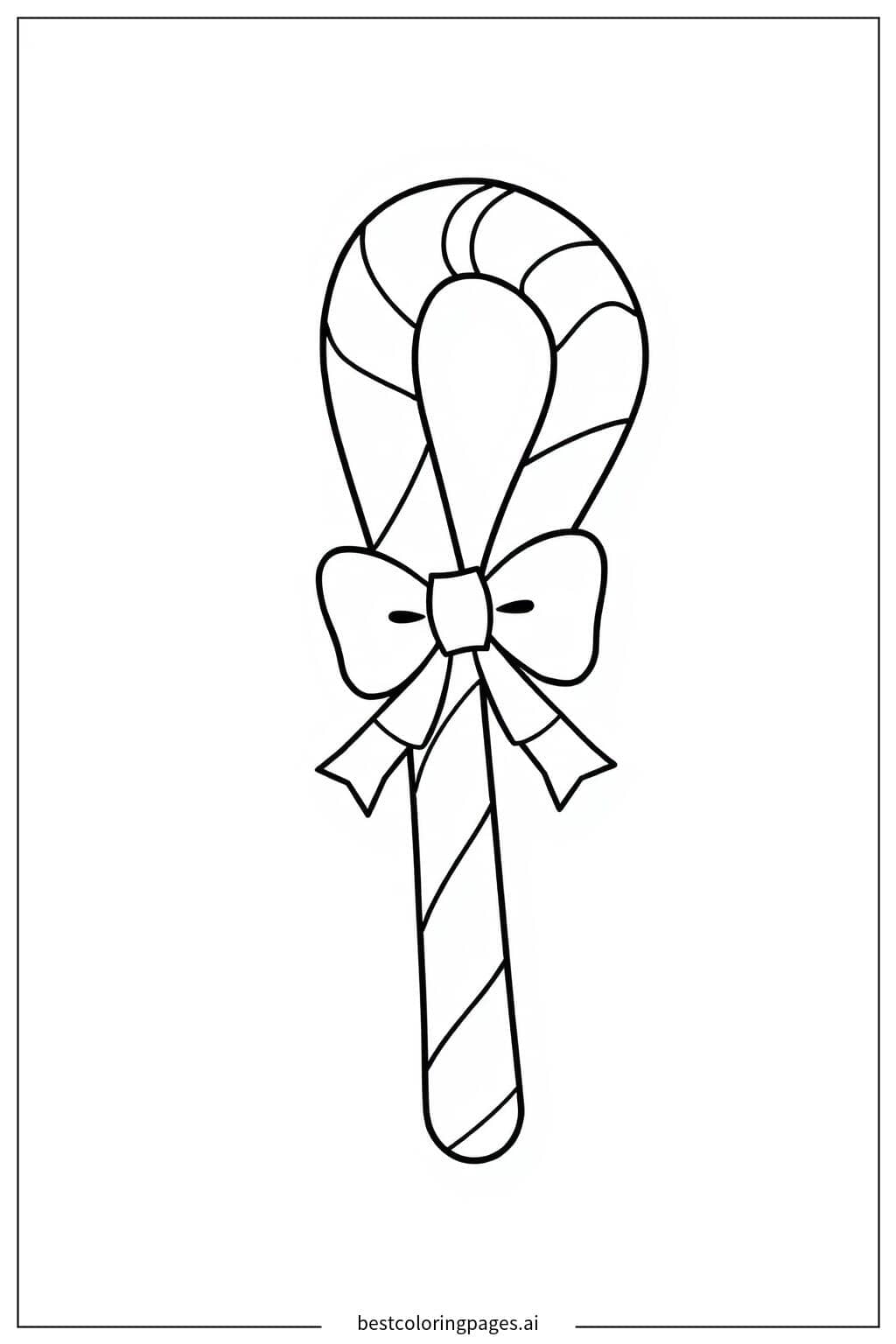 Zuckerstange mit Schleife Ausmalbilder