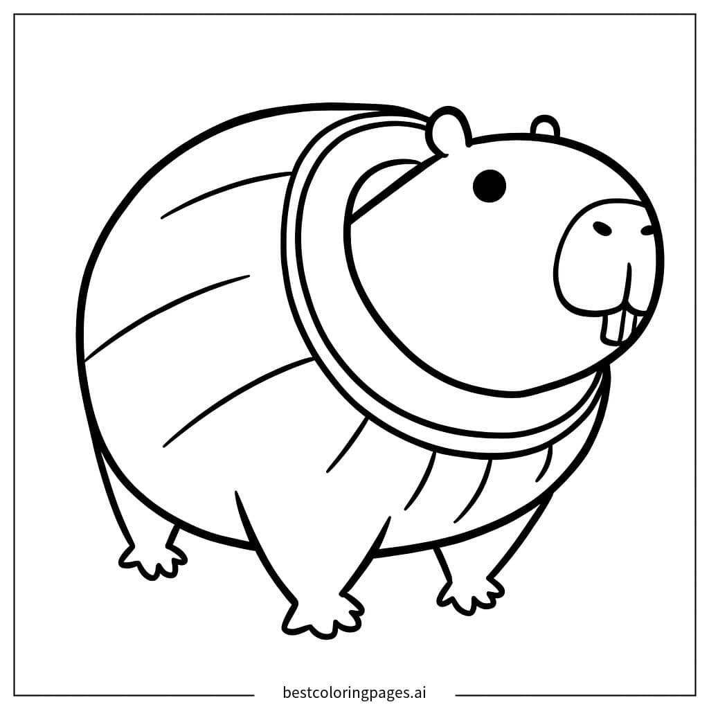 Disegni di Disegno di Capibara Cartone Animato da Colorare