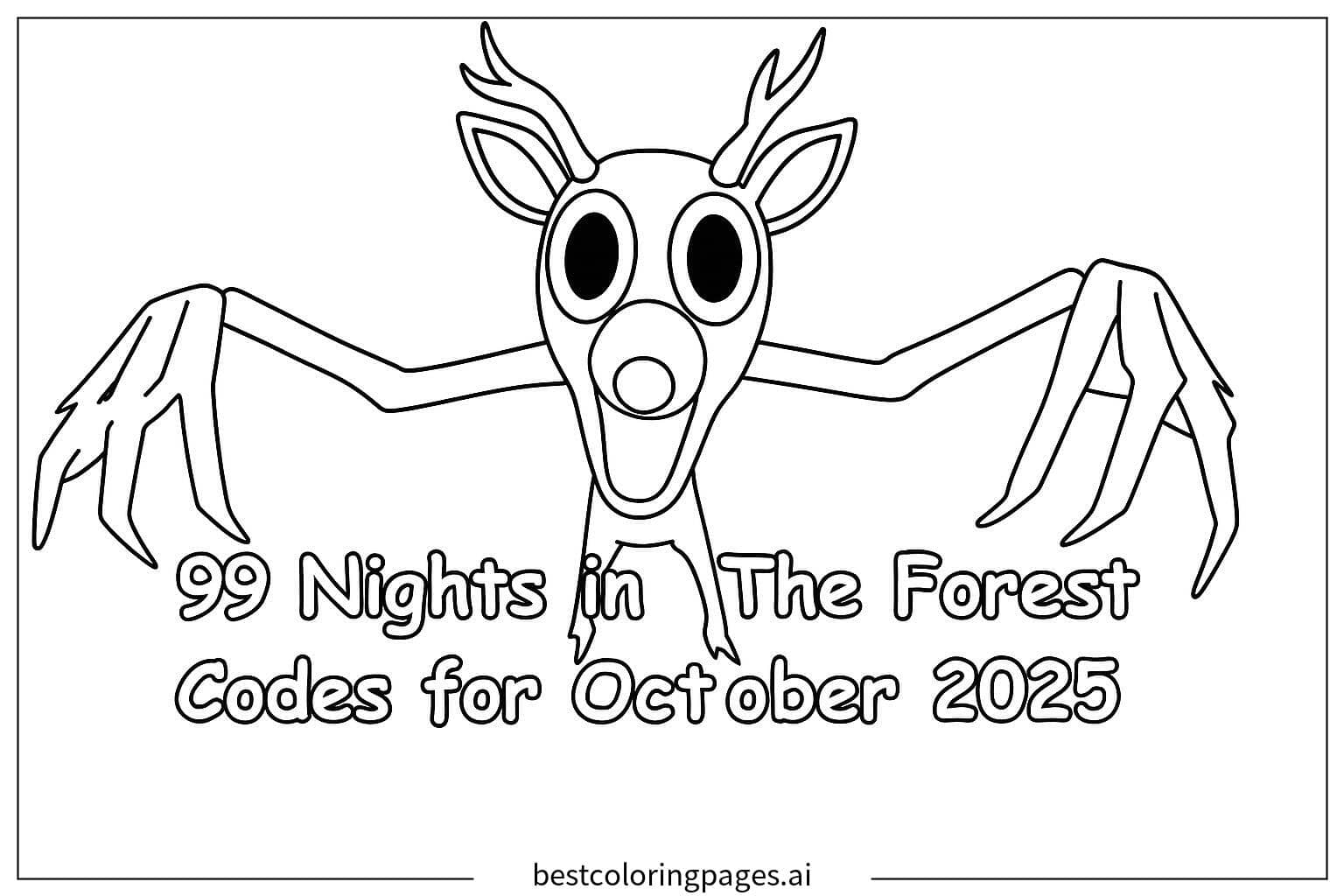 Desenhos de Monstro Cervo de Desenho Animado para Colorir