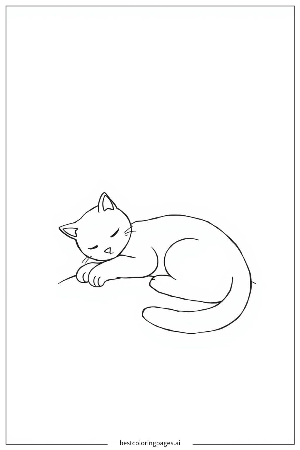 햇살 속에서 낮잠 자는 고양이 색칠공부