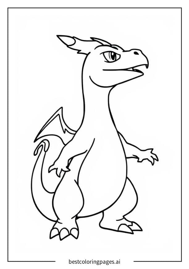 Charizard Gazing Far Away Coloring Page
