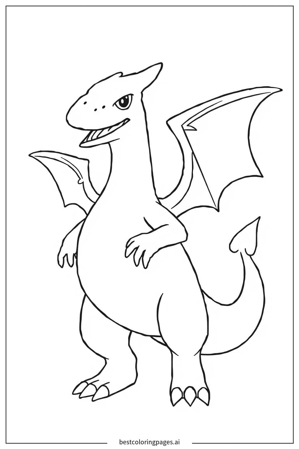 Charizard Standing Proud Coloring Page