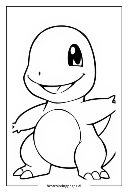 Coloriage Salamèche souriant