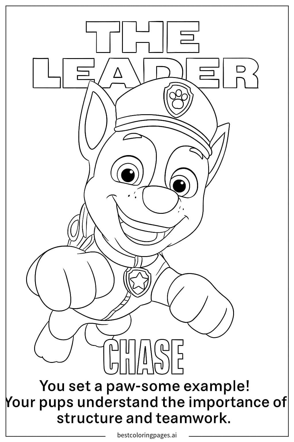 Coloriage Chase, le Leader
