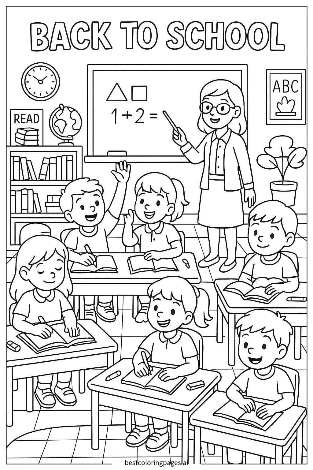 Engaging Classroom Adventures for Kids Coloring Page