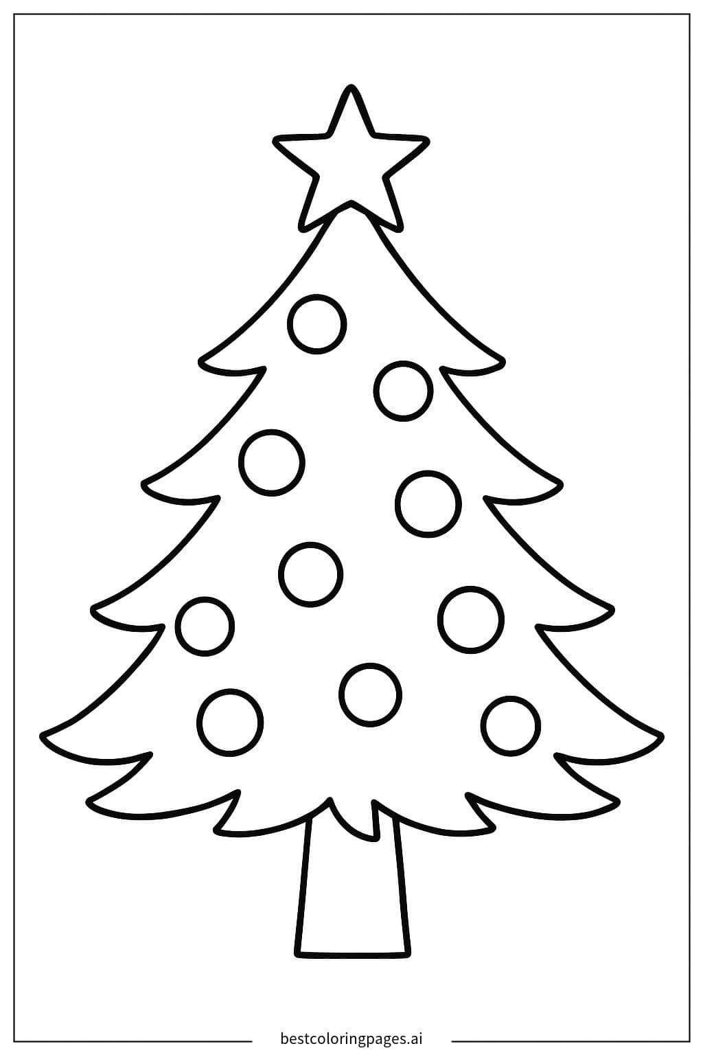 Weihnachtsbaum mit Ornamenten Ausmalbilder
