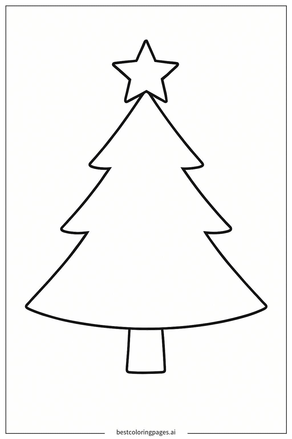 Desenhos de Árvore de Natal com estrela no topo para Colorir