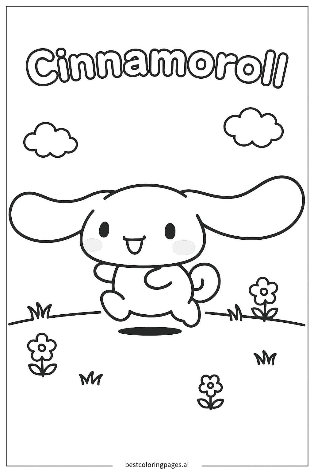 Desenhos de Cinnamoroll Correndo para Colorir