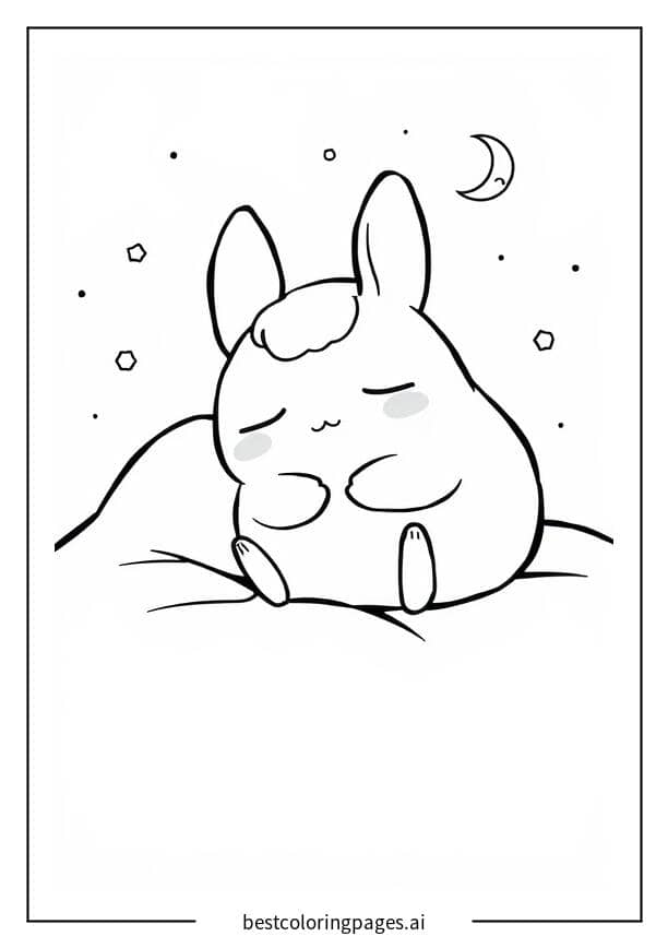 Desenhos de Cinnamoroll dormindo pacificamente para Colorir