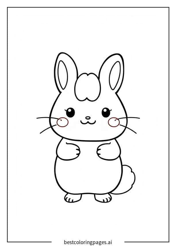 Desenhos de Cinnamoroll de pé com um sorriso para Colorir