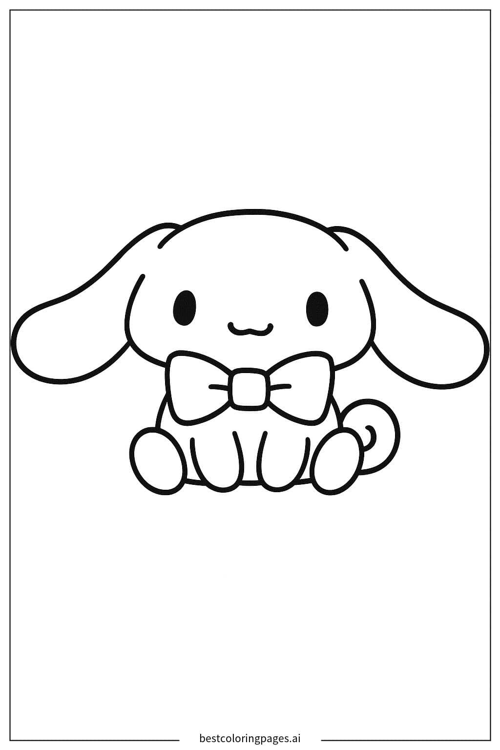 Desenhos de Cinnamoroll com Gravata Borboleta para Colorir
