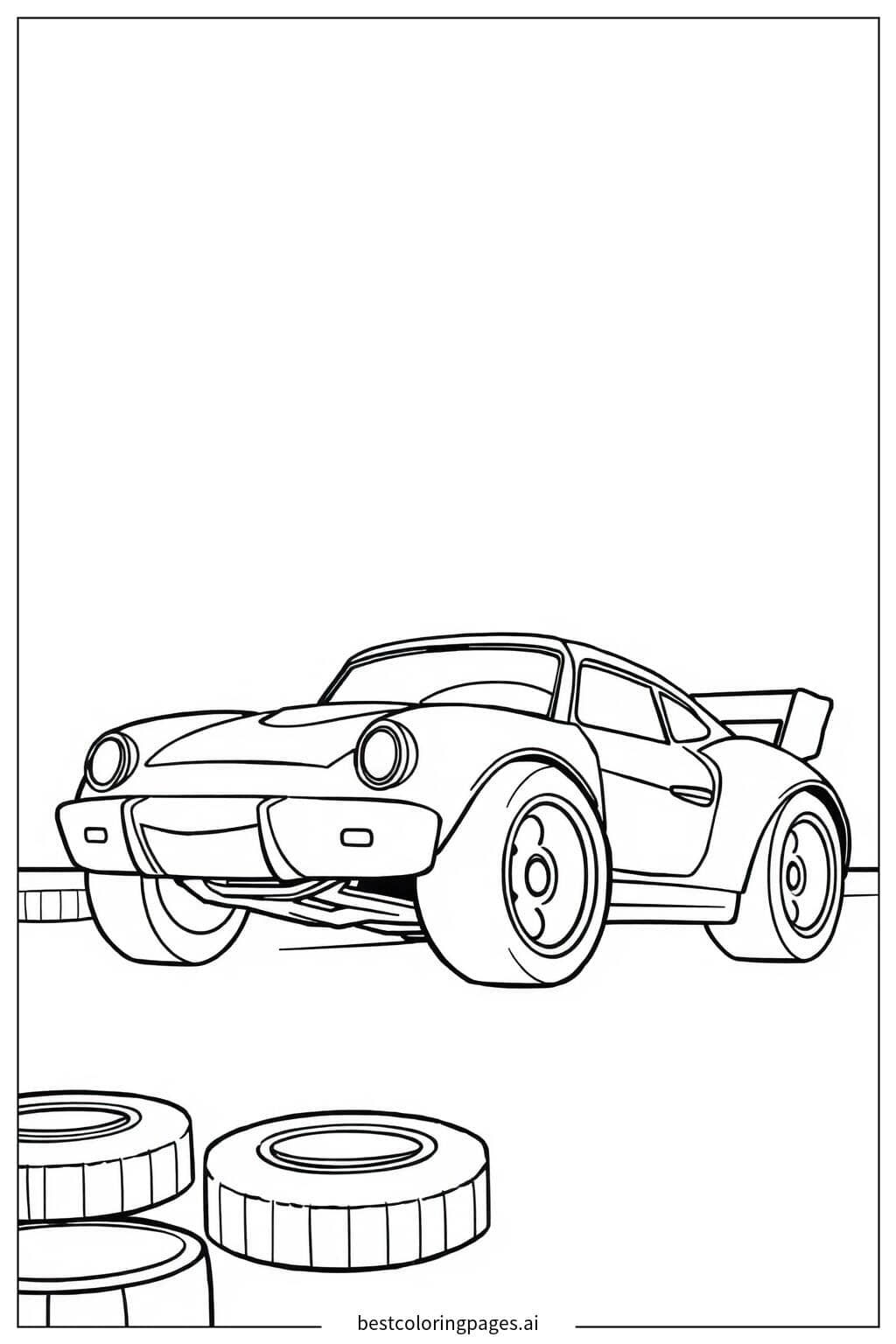 經典Hot Wheels賽車靜止不動 著色圖