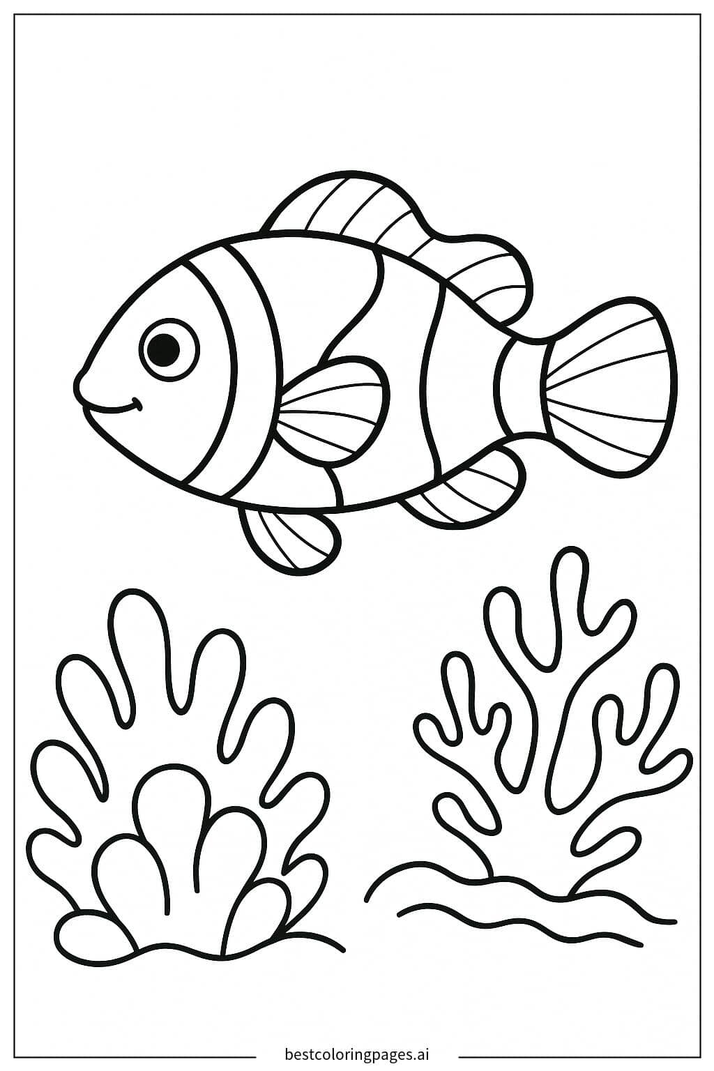 Clownfisch im Korallenriff Ausmalbilder