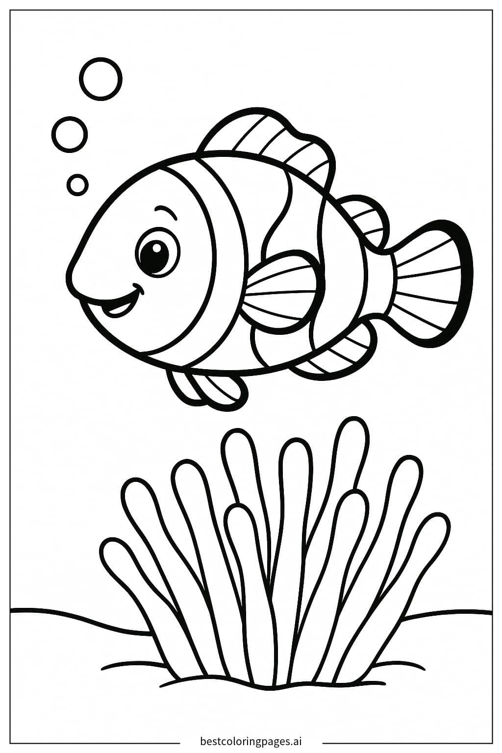 Clownfisch in Seeanemone Ausmalbilder