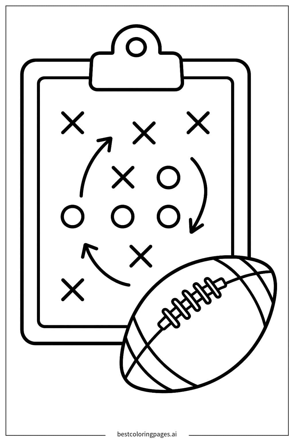 Desenhos de Prancheta do treinador com jogadas desenhadas para Colorir