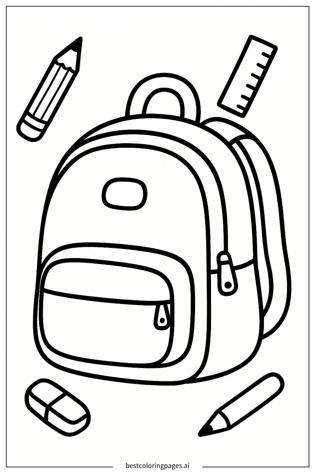 Colorful Backpack Coloring Page