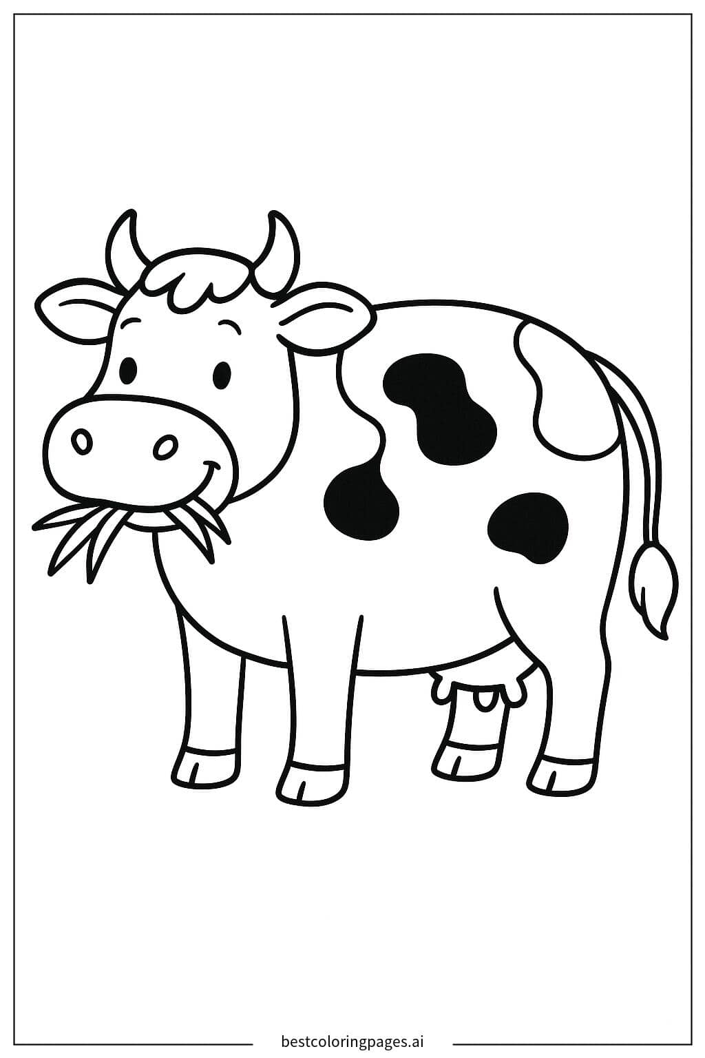 Desenhos de Vaca comendo grama para Colorir