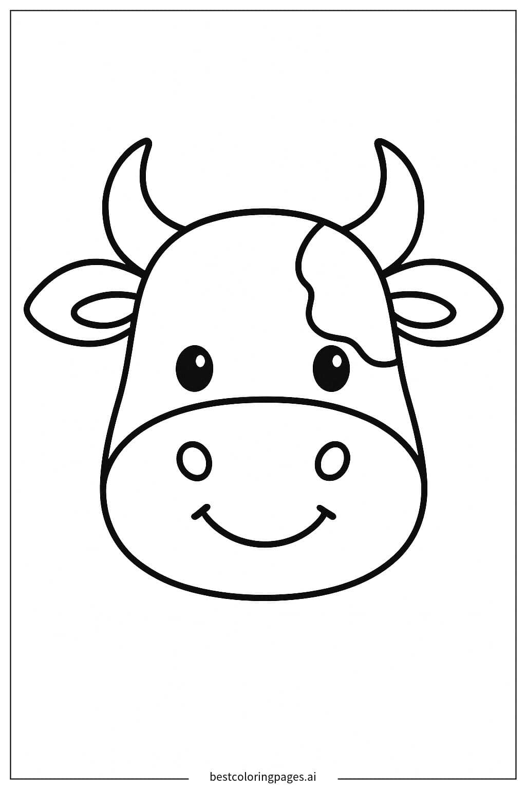 Desenhos de Rosto de vaca com grandes chifres para Colorir