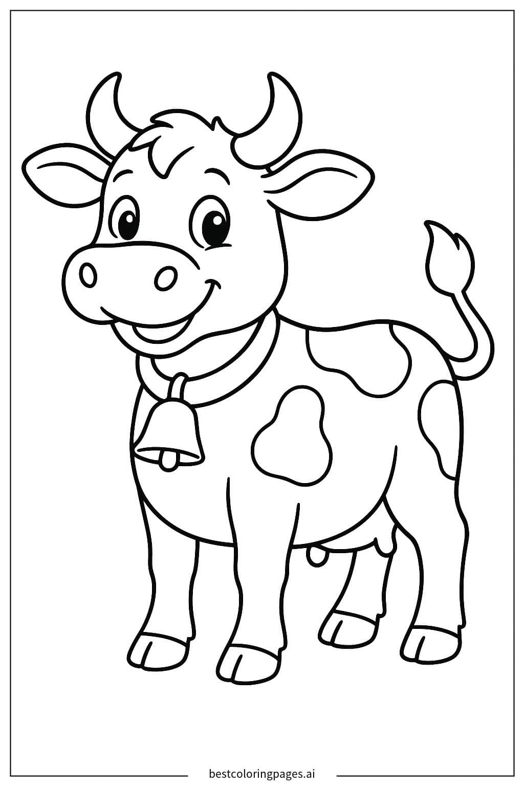 Desenhos de Vaca com um sino no pescoço para Colorir