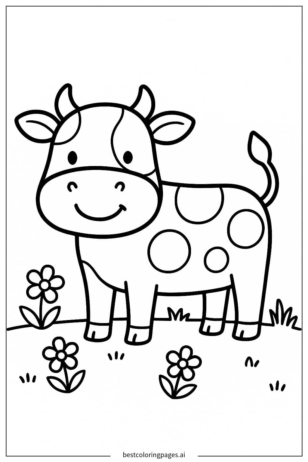 Desenhos de Vaca com manchas encantadoras para Colorir