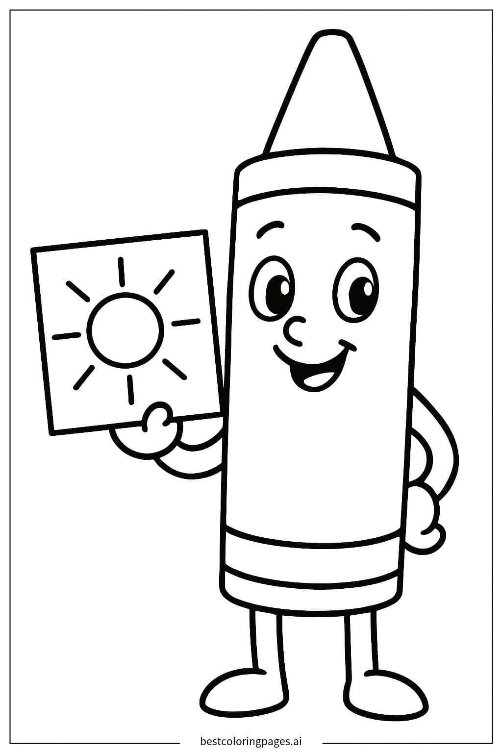 Dibujos de Dibujo de crayón de un sol para Colorear