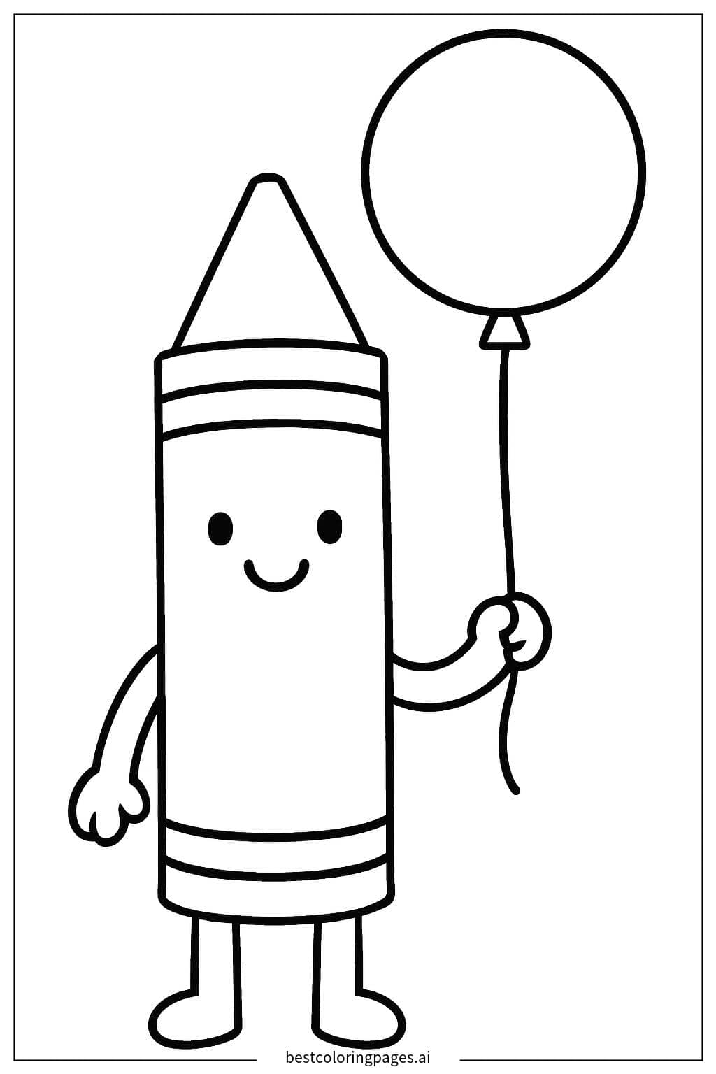 Dibujos de Crayón sosteniendo un globo para Colorear